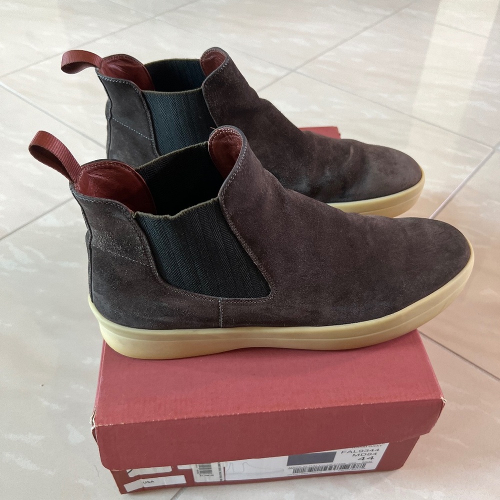 #2745 Loro Piana  Ultimate Beatle Suede Pull-On Ankle Boots WARM GREY US 11